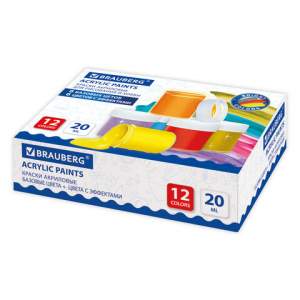 Краски акриловые  12цв. Brauberg арт.19160...